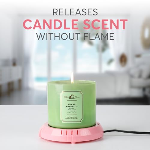 Pink Candle Warmer Plate - Large Electric Jar & Mug Warmer - Safe Scent Release
