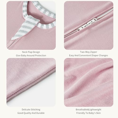 Insular Baby Swaddle Sleep Sack with 2-Way Zipper, 0-3 Month, Pink