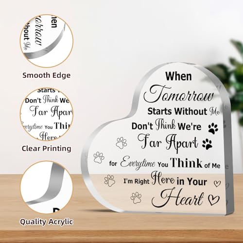Pet Memorial Acrylic Sign for Dog & Cat Loss Sympathy Gift