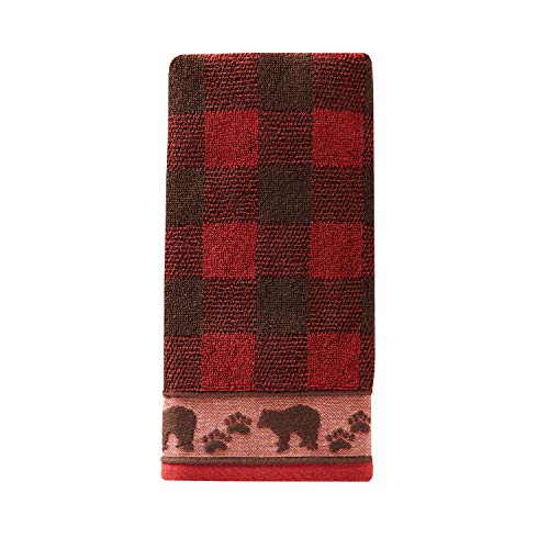 Sundance Hand Towel - 100% Cotton Buffalo Check Red, 16" x 25"