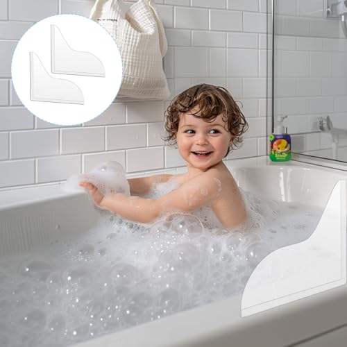 Clear Shower Corner Splash Guard - 2 Pack Self-Adhesive Silicone Water Guard