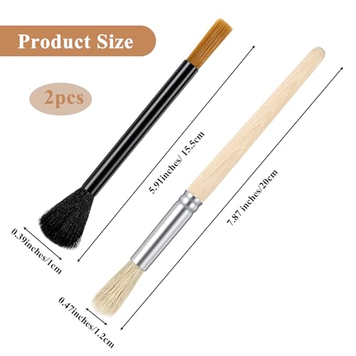 Coffee Grinder Cleaning Brush Set - 2Pcs Dual-Brush with Walnut Handle