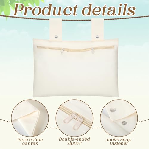 Abbylike 2-Pack Heavy Duty Canvas Clothespin Bags - Windproof & Easy Access