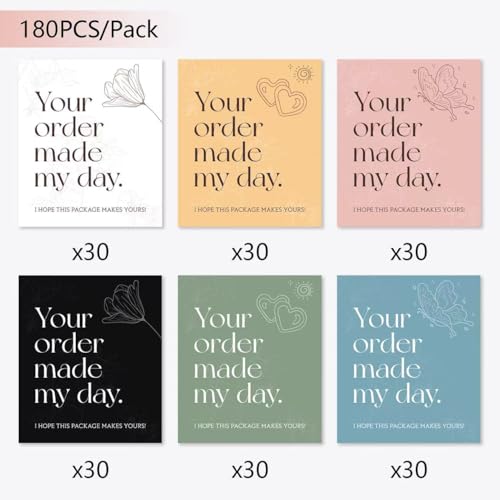 180 Pcs Thank You Cards for Small Business - 3"x3.5" Customer Appreciation