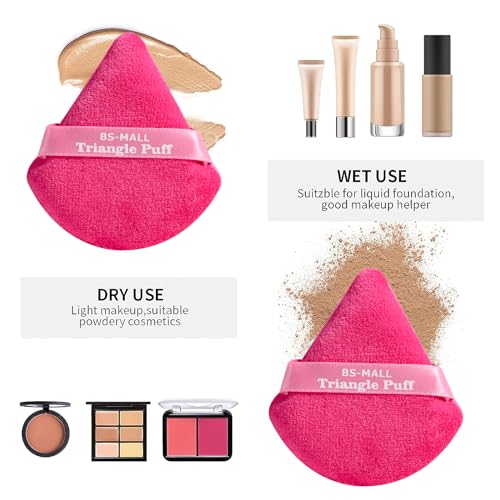 BS-MALL Pink Powder Puff and Mini Makeup Sponge Set - 12 Pack