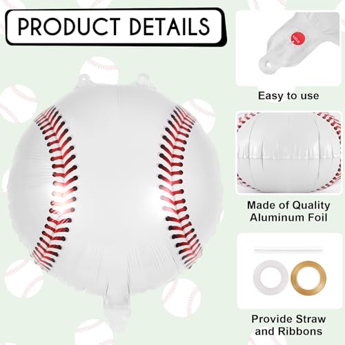 13 Pcs Baseball Foil Balloons - 20 Inch Party Decorations