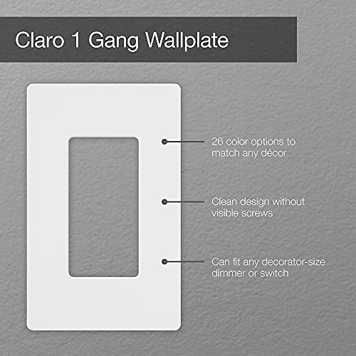 Lutron Claro Screwless Light Switch Cover Plate - Ivory, 1 Gang