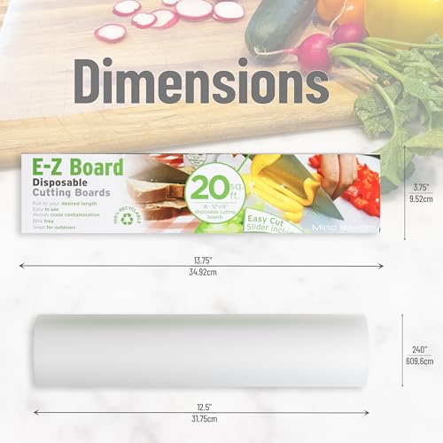 Mind Reader E-Z Board Disposable Plastic Cutting Board Roll, 20 Sq Ft, 1 Pack