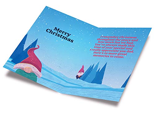 Christmas Greeting Card for Dad - Eco-Friendly Thick Card Stock with Envelope, Made in USA, 5x7.75 Inches