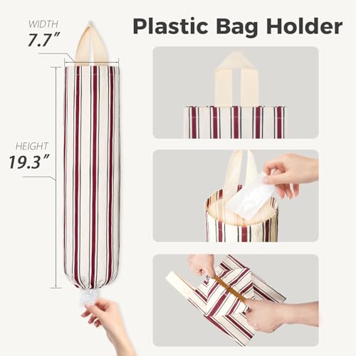 YAWIKO Red Plastic Bag Holder & Organizer for Grocery Bags