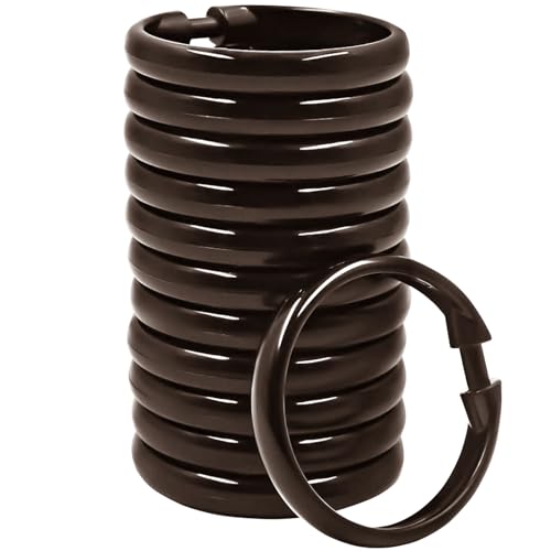 Qulable 12-Pack Plastic Shower Curtain Rings, Rust-Proof C-Shaped Hooks