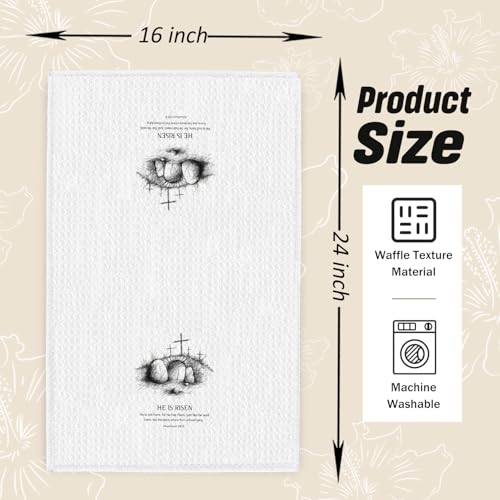 Ghoaoivo Christian Easter Kitchen Dish Towels 16x24 Inch He Is Risen