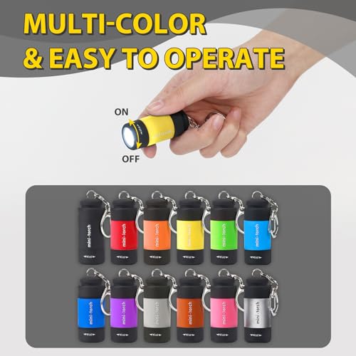 3-Pack Small Keychain Flashlights, LED Pocket Keychain Light with White Light, Waterproof USB Rechargeable Mini Flashlights in Bulk for Kids and Adults Emergency, Camping, Night Reading