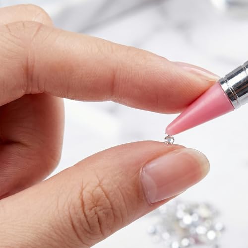 Nail Art Rhinestone Picker Tool Kit with Wax Tips and Tweezers