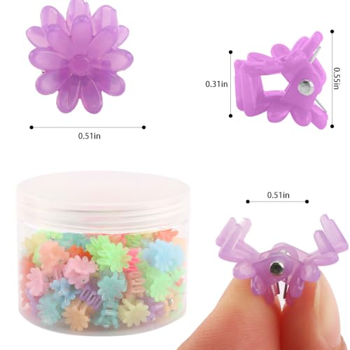 Exacoo 100pcs Mini Flower Hair Claw Clips for Girls and Toddlers