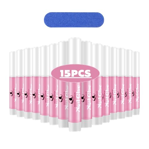 MAGIC ARMOR 15PCS Professional Nail Glue for Acrylic & Press on Nails