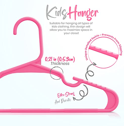 Utopia Home Kids Hangers - 60 Pack Pink, 11.5 Inch Nonslip Design