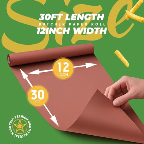 PH PERKHOMY Pink Butcher Paper Roll 12 inch x 30 Feet for BBQ Grilling