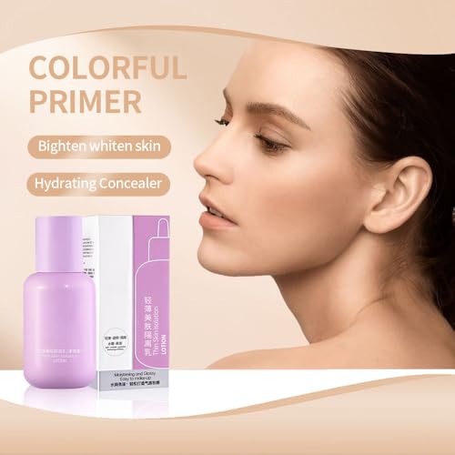 WAJJYM Face Primer Moisturizing Makeup Base with Shea Butter & Hyaluronic Acid Light Purple