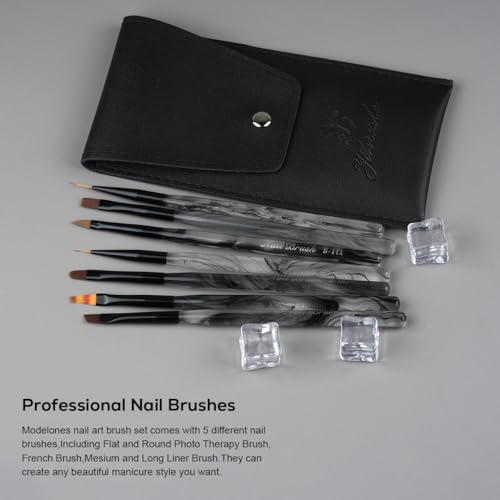 Yihuale 7-Piece Nail Art Brush Set for Gel Polish Painting and Manicure