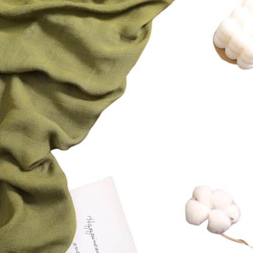 Large Olive Muslin Swaddle Blanket for Newborns - 100% Viscose