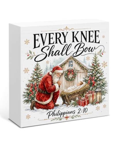 Every Nativity Christmas Decor - Christian Santa Holiday Wooden Sign