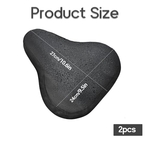 2 Pcs Waterproof Bicycle Seat Cover Bike Cushion Covers Duty Oxford Cloth Rain Cover Dustproof Sun & Wind Protection Bike Seat Covers for E-Bikes City Mountain Bicycle