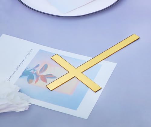 Gold Acrylic Cross Cake Toppers - 6pcs for Weddings & Celebrations