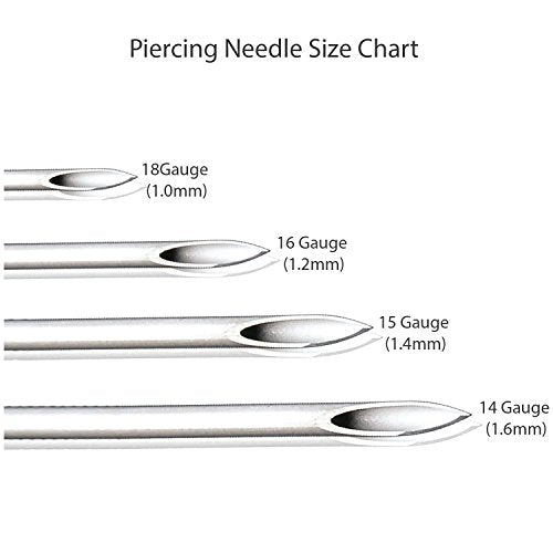 BodyJ4You 10-Piece 18G Piercing Needles Sterile Surgical Steel