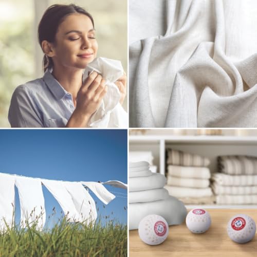 Arm & Hammer OdorBusterz Odor Eliminator Balls, White Linen, 3 Count - Baking Soda Freshness for Small Spaces