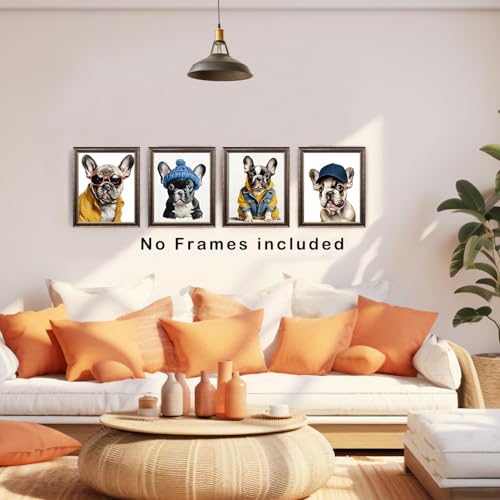 French Bulldog Wall Art Prints Set of 4 - 8x10 Unframed Decor
