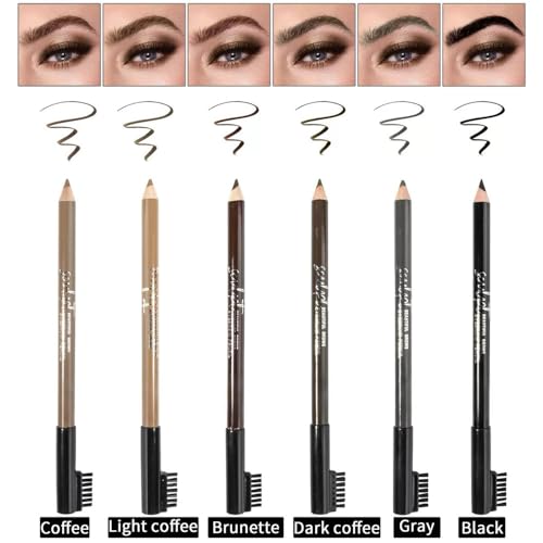 UOCK 6-Color Eyebrow Pencil & Eyeliner Set Long-Lasting Waterproof