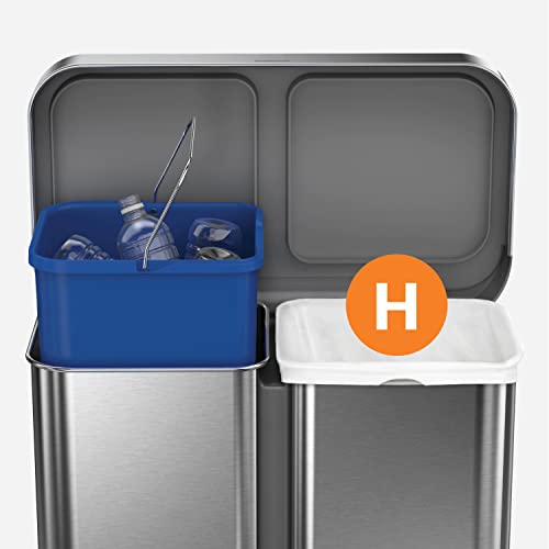 simplehuman Code H Custom Fit Trash Liners, 30-35 Liter, 60 Count, Clear