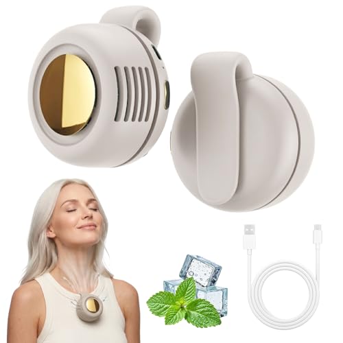 Neorine Portable Bladeless Clip-On Fan - 3-Speed Rechargeable Waist Fan, White