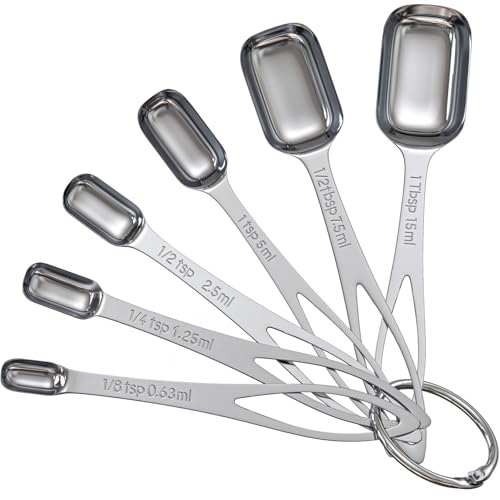 Stainless Steel Measuring Spoons Set - 6PCS for Precise Cooking