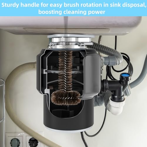 DOCOLL Garbage Disposal Brush - 15" Long Handle Scrubber for Sink Drains