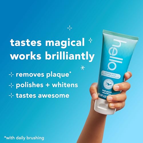 Hello Smiling Shark Fluoride Free Kids Toothpaste Fruit Punch 4.2 oz