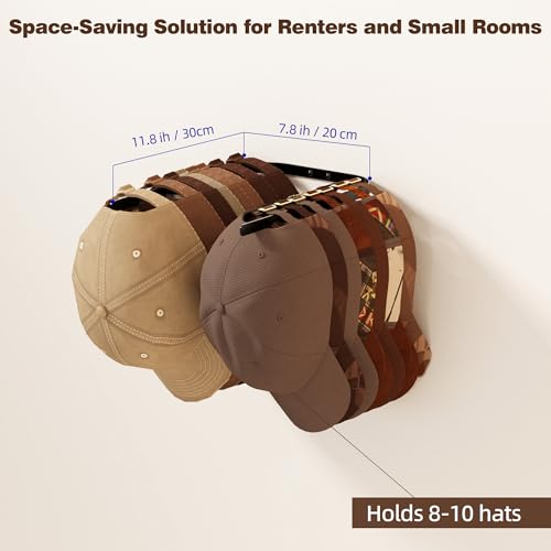 Metal Hat Rack Wall Mount – 2-Pack Space-Saving Cowboy Hat Holder