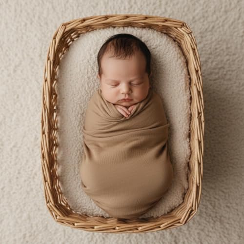 Pikabuki Muslin Swaddle Blankets (Brown) - 2 Pack Soft Breathable Newborn Wrap