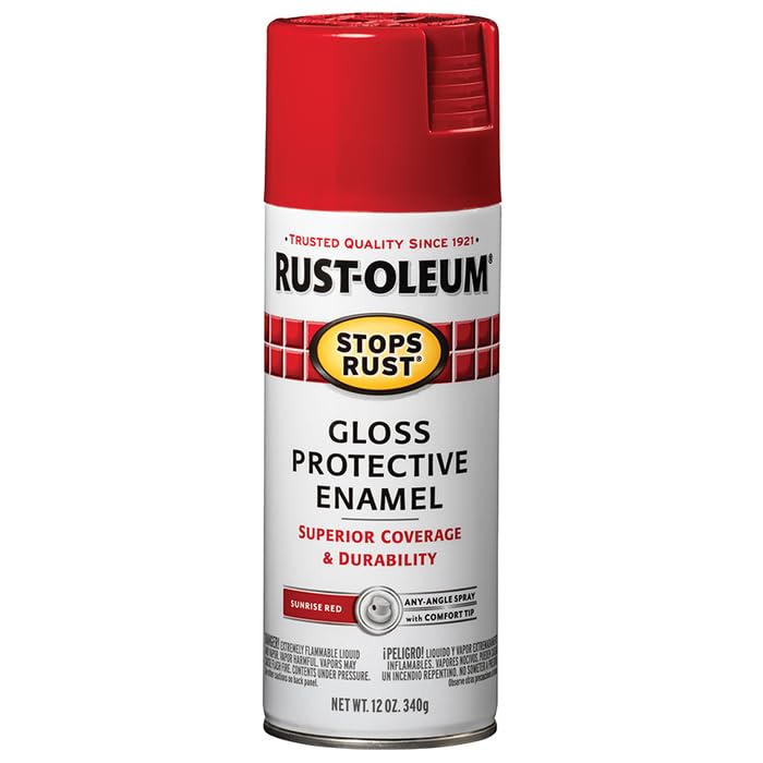 Rust-Oleum Stops Rust Spray Paint, Gloss Red Sunrise - 12 oz (Pack of 6)