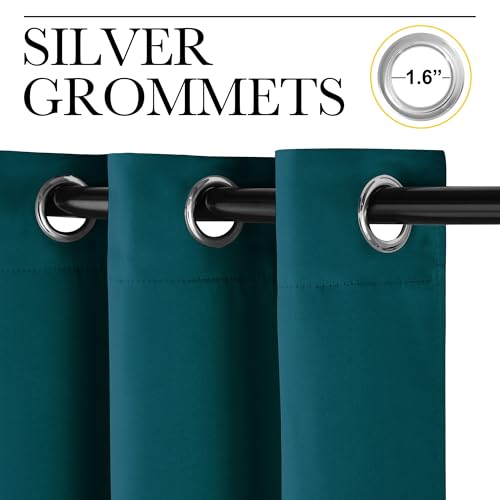 NICETOWN Teal Blackout Curtains 42" x 63" - 2 Panels with Grommets