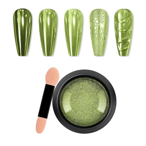 IMGDD Green Metallic Mirror Chrome Nail Powder for Gel Nails