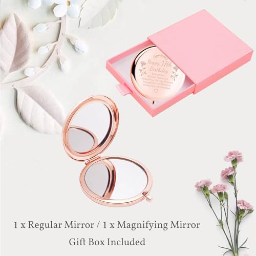 17th Birthday Makeup Mirror Gift for Women - Engraved Wishes