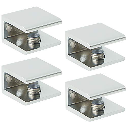 Alise Adjustable Glass Shelf Brackets for 6-10mm Thick Glass - 4 Pack