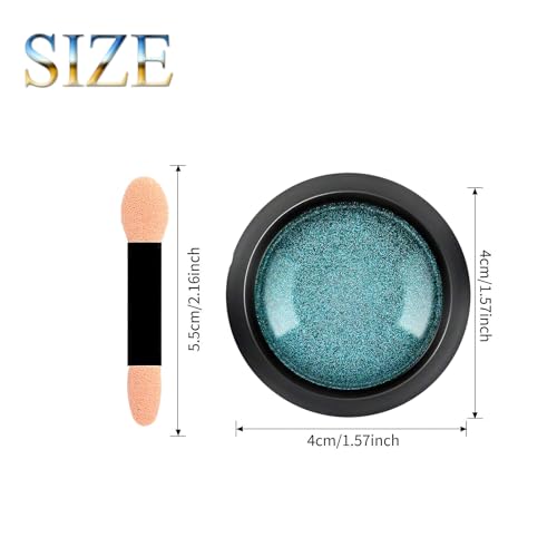 Chrome Nail Powder Mirror Effect Sky Blue Metallic Dust Pigment