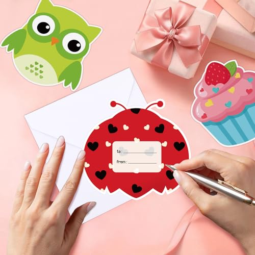 48PCS Kids Valentine's Day Cards with Envelopes & Stickers - Animal Designs