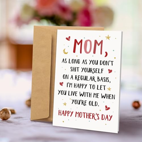 Funny Sarcastic Mother's Day Card from Daughter Son - Humorous Greeting