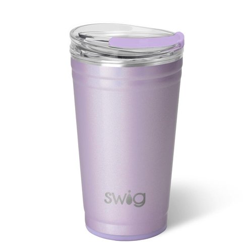 Swig Life 24oz Party Cup, Stackable Insulated Travel Coffee Tumbler with EZ Slider Lid, Cup Holder Friendly, Stainless Steel 24 oz Tumbler, Reusable Coffee Mug (Pixie)