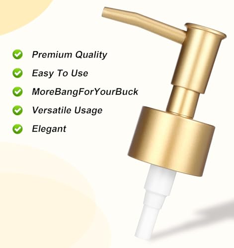 Gold Soap Dispenser Pump - 2 Pack, Fits 28/400 Bottles