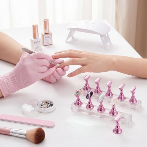 BAGTeck Magnetic Press On Nail Holder and Stand Kit for Nail Art Painting